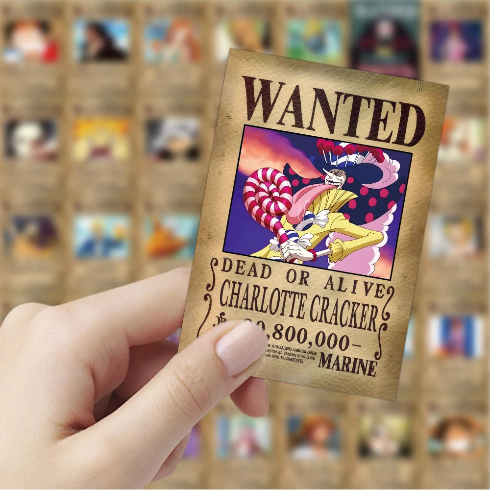 One Piece Wanted Posters Anime Cartoon Stickers