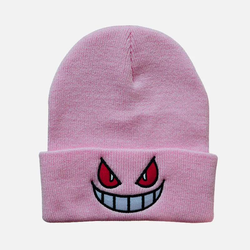 Mischievous Cartoon Character Face Knitted Beenies