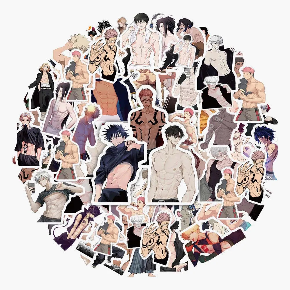 Anime Muscle Man Stickers