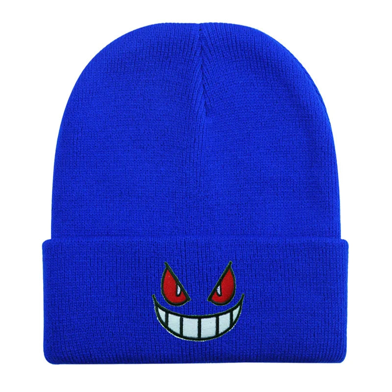 Mischievous Cartoon Character Face Knitted Beenies