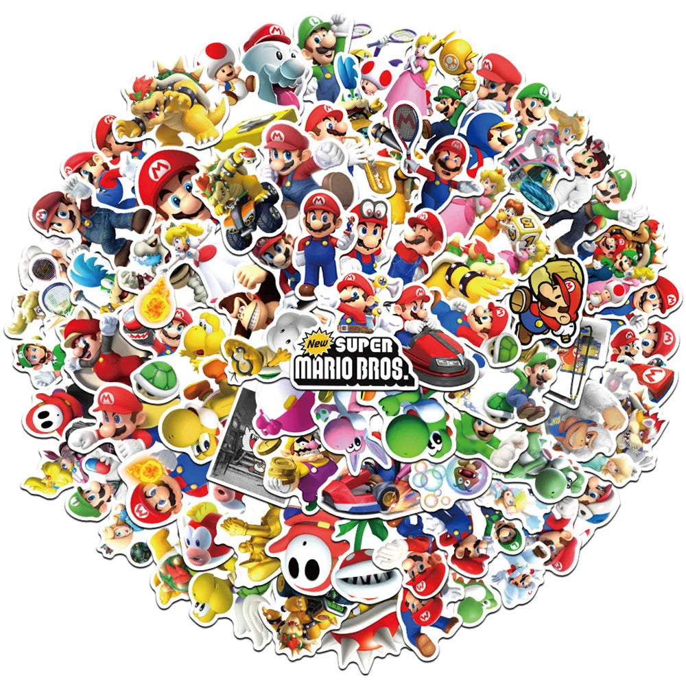 Various Super Mario Bros Game Stickers