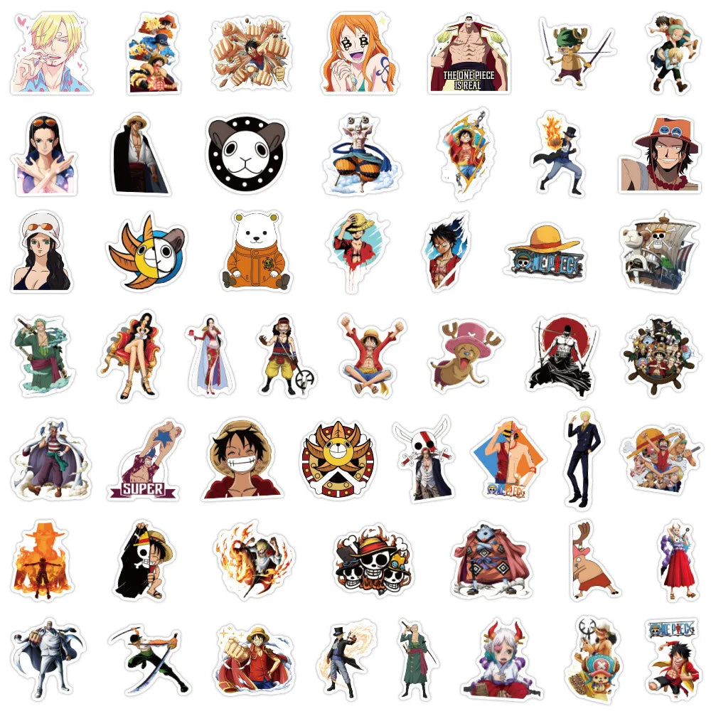 50 Sticker One Piece Themed Varied Character Anime Stickers