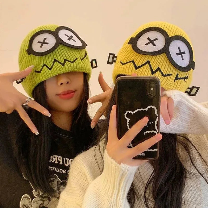Robot Crashed Cartoon Themed Winter Beanie