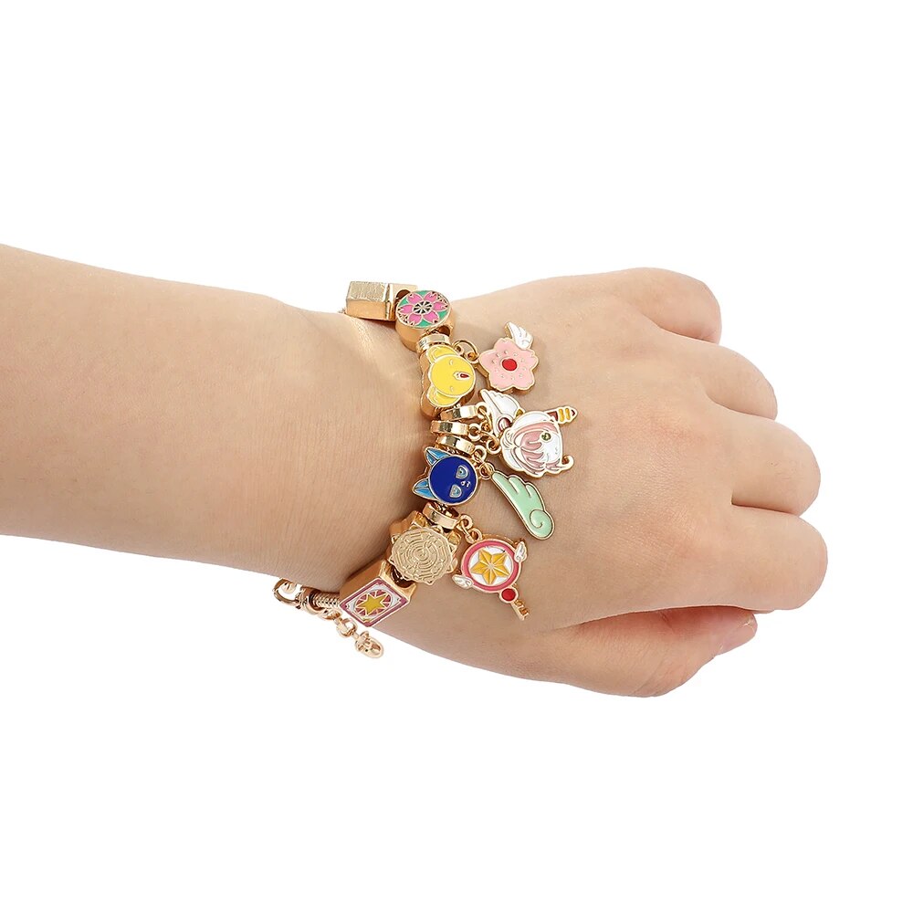 Anime Girl Themed Customizable Bangle Charm Bracelet