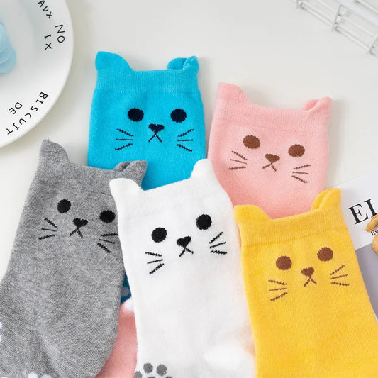 Cute Cartoon Kitty Cat Paw Print Cotton Socks
