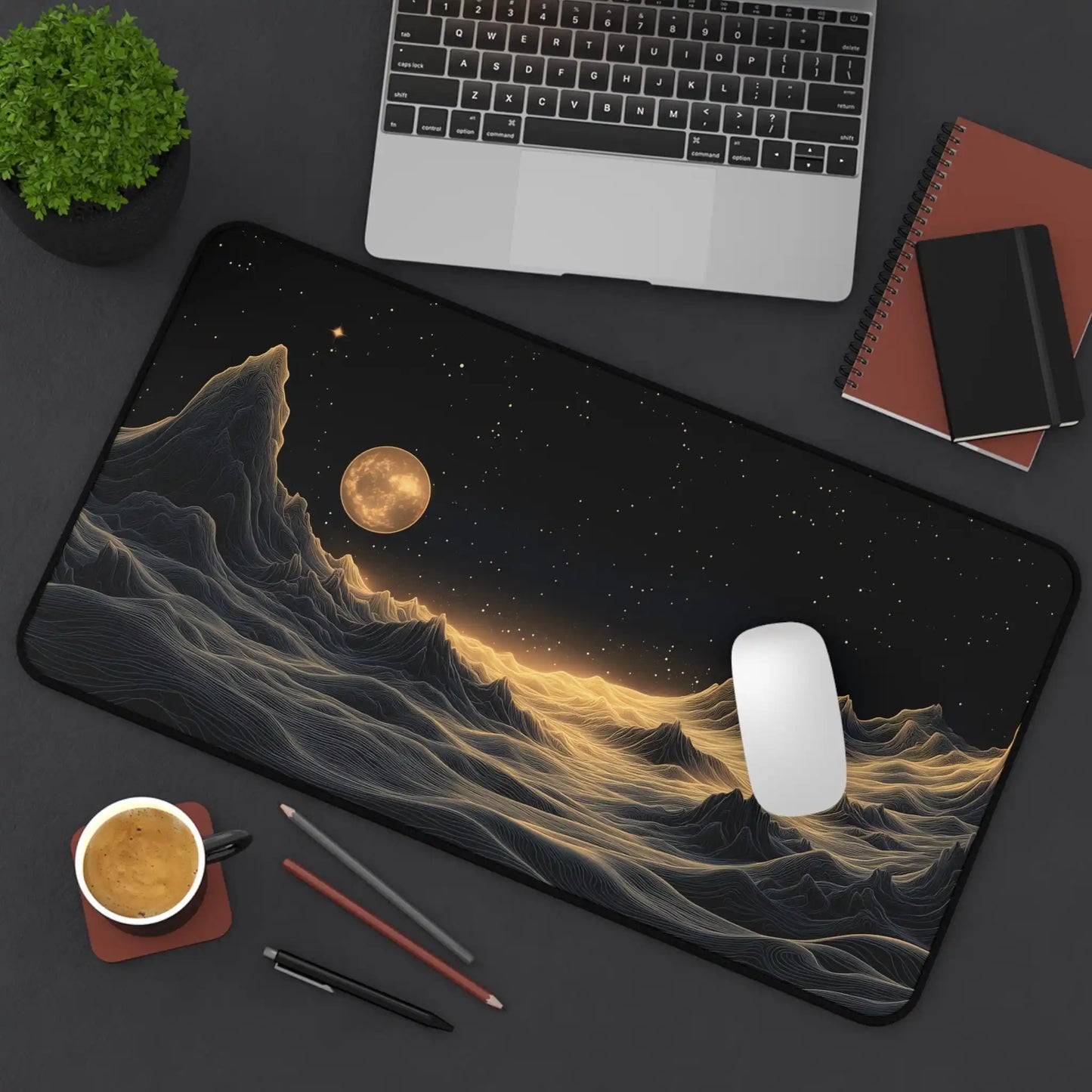 Ethereal Moon Landscape Desk Mousepad