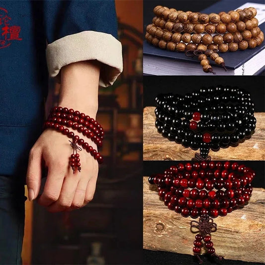 Natural Sandalwood Meditation Bead Bracelet