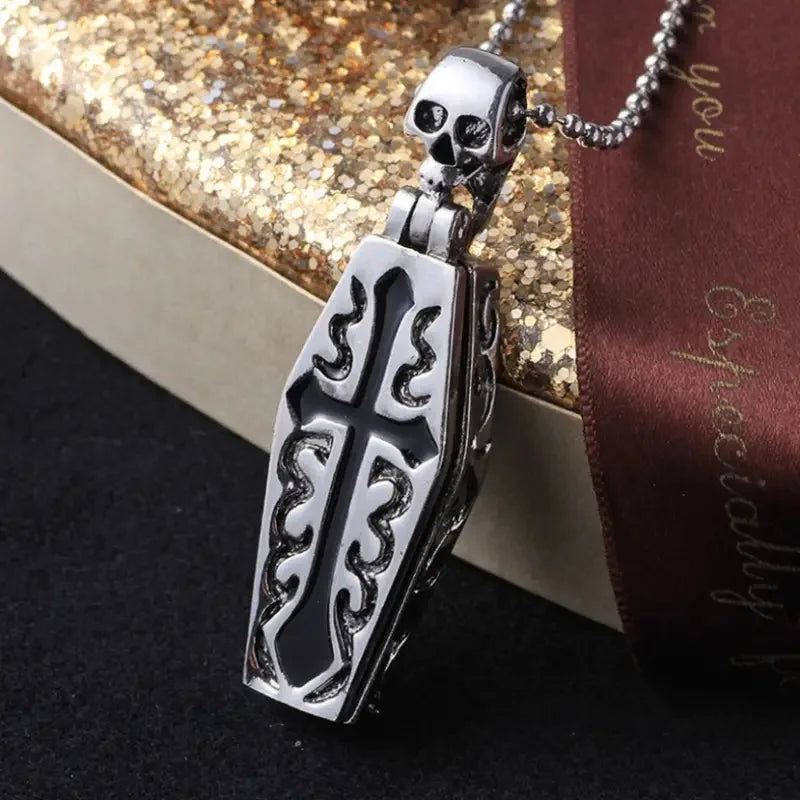 Steampunk Coffin Skeleton Pendant