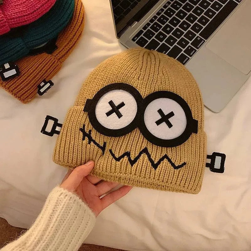 Robot Crashed Cartoon Themed Winter Beanie