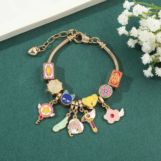 Anime Girl Themed Customizable Bangle Charm Bracelet