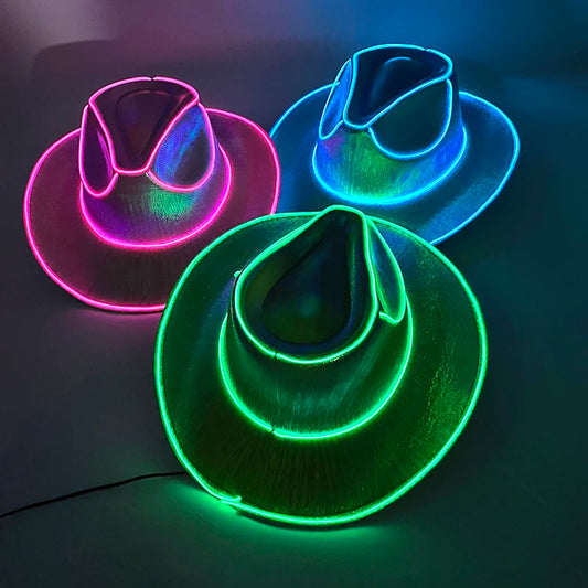 Glowing LED Cowboy & Cowgirl Hats
