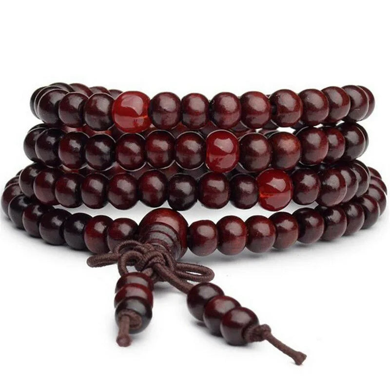 Natural Sandalwood Meditation Bead Bracelet