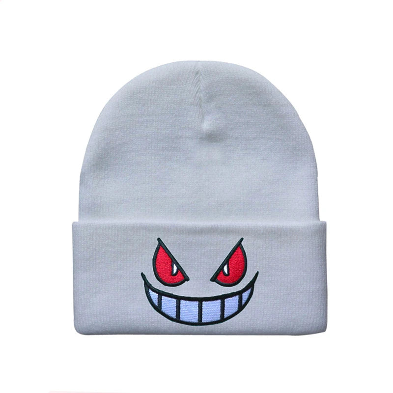 Mischievous Cartoon Character Face Knitted Beenies