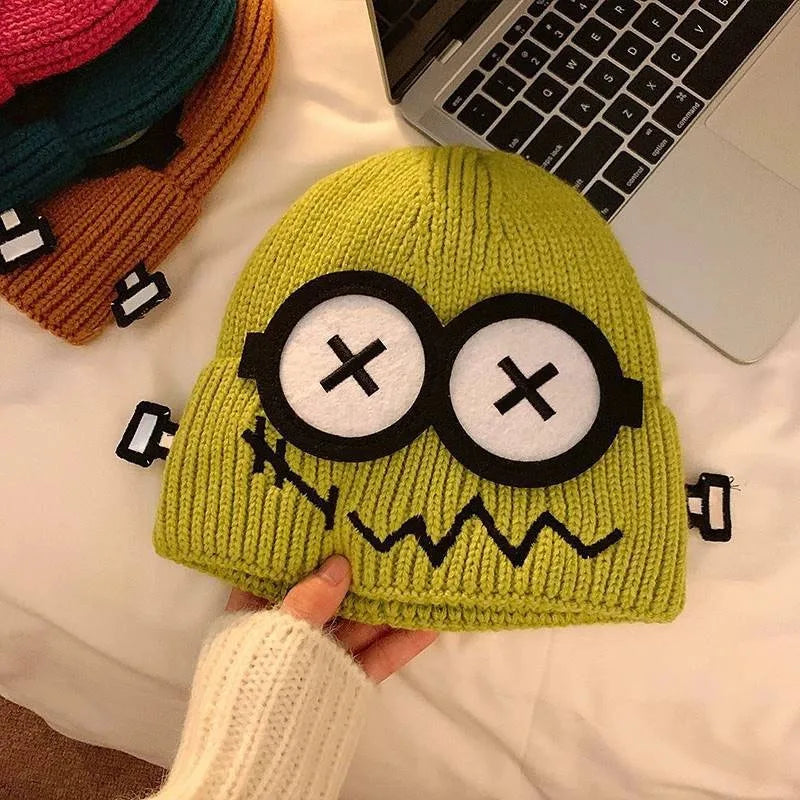 Robot Crashed Cartoon Themed Winter Beanie