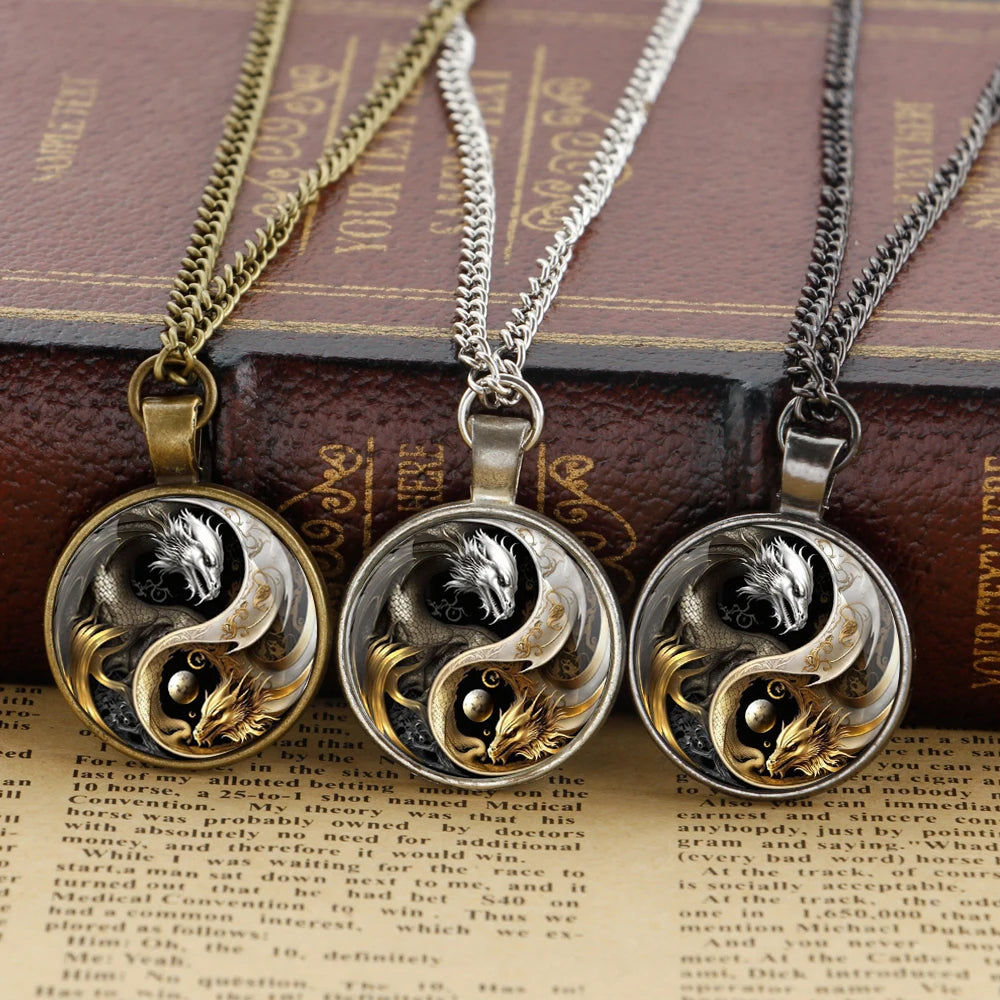 Yin and Yang Dragon Fashion Necklace
