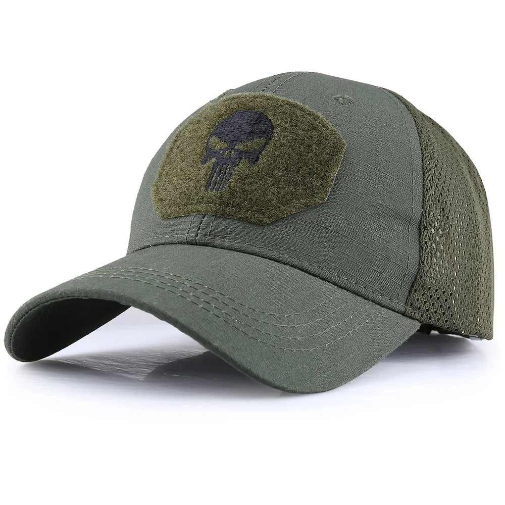 Punisher Themed Camouflage Baseball Caps