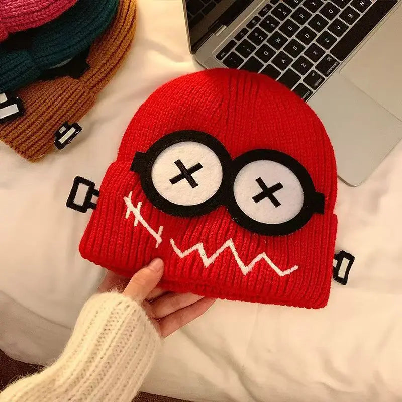 Robot Crashed Cartoon Themed Winter Beanie