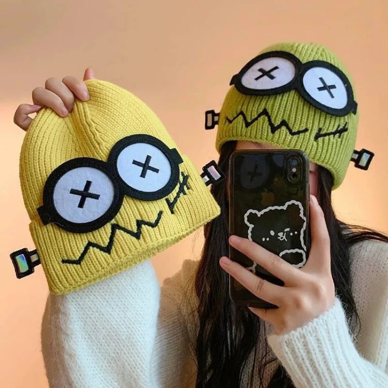 Robot Crashed Cartoon Themed Winter Beanie