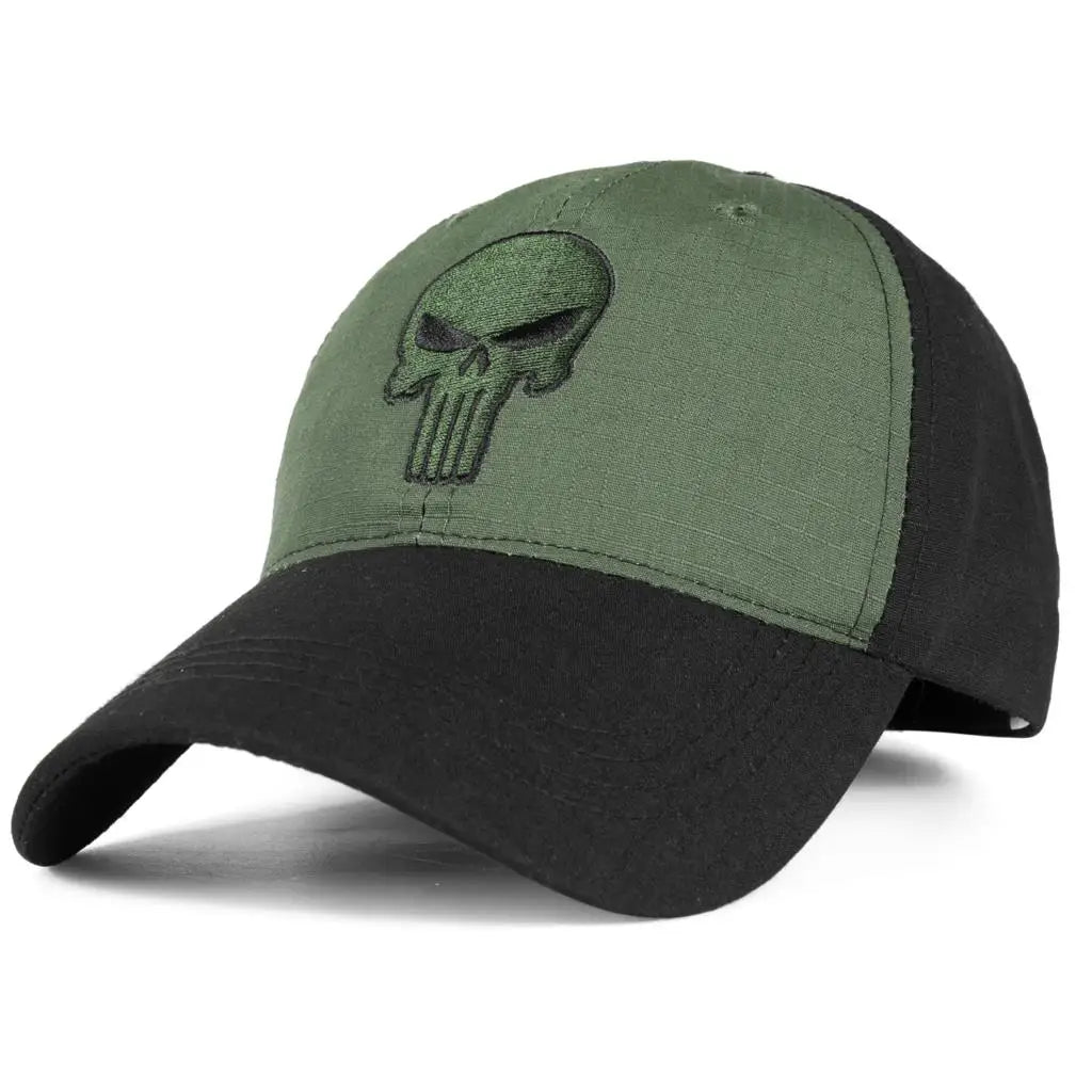 Punisher Themed Camouflage Baseball Caps
