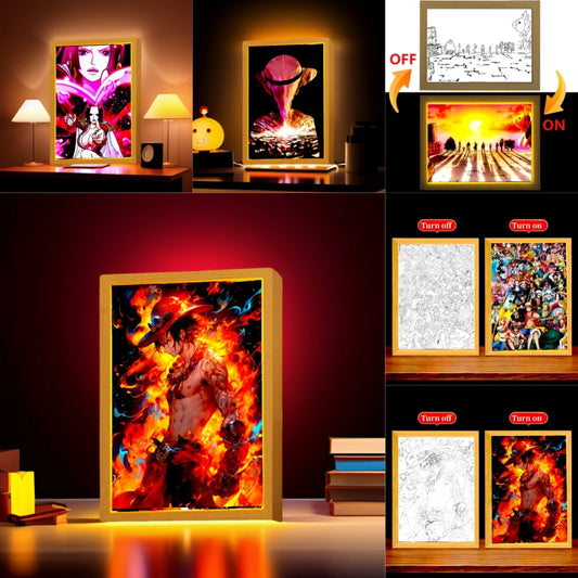 Anime Figure One Piece Night Light Poster