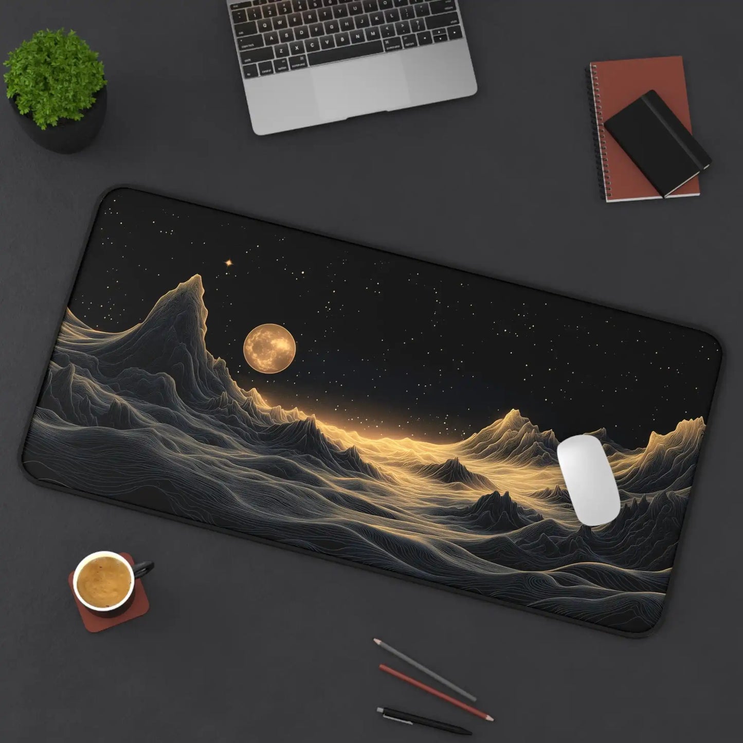 Ethereal Moon Landscape Desk Mousepad