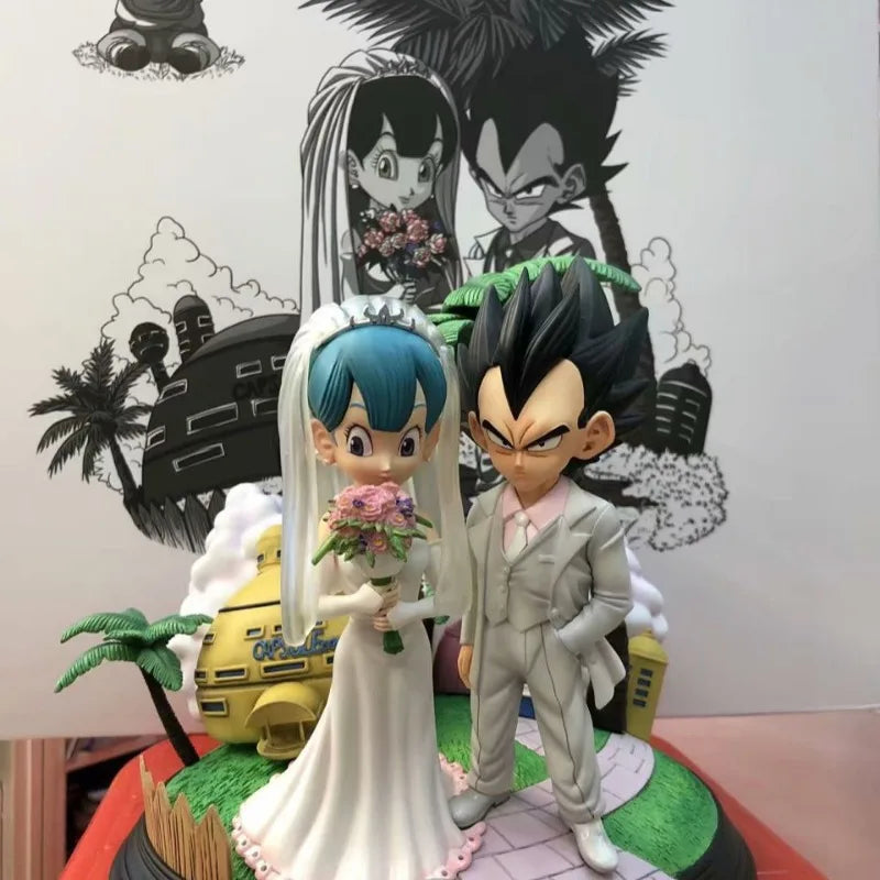 Anime Dragon Ball Z Inspired Vegeta & Bulma Wedding Statue