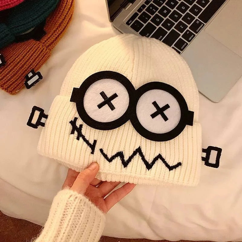 Robot Crashed Cartoon Themed Winter Beanie