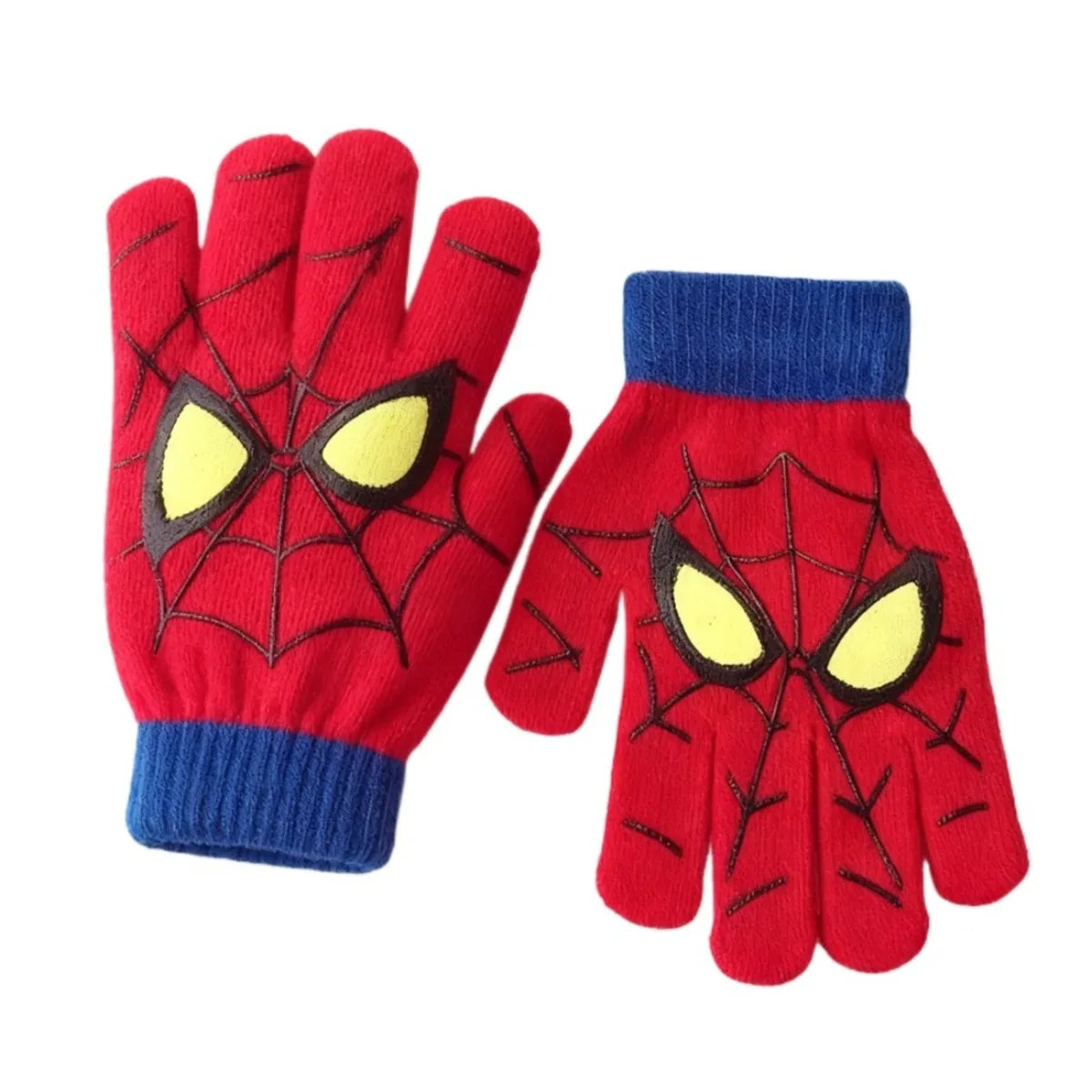 Spiderman Themed Winter Knitted Kids Gloves