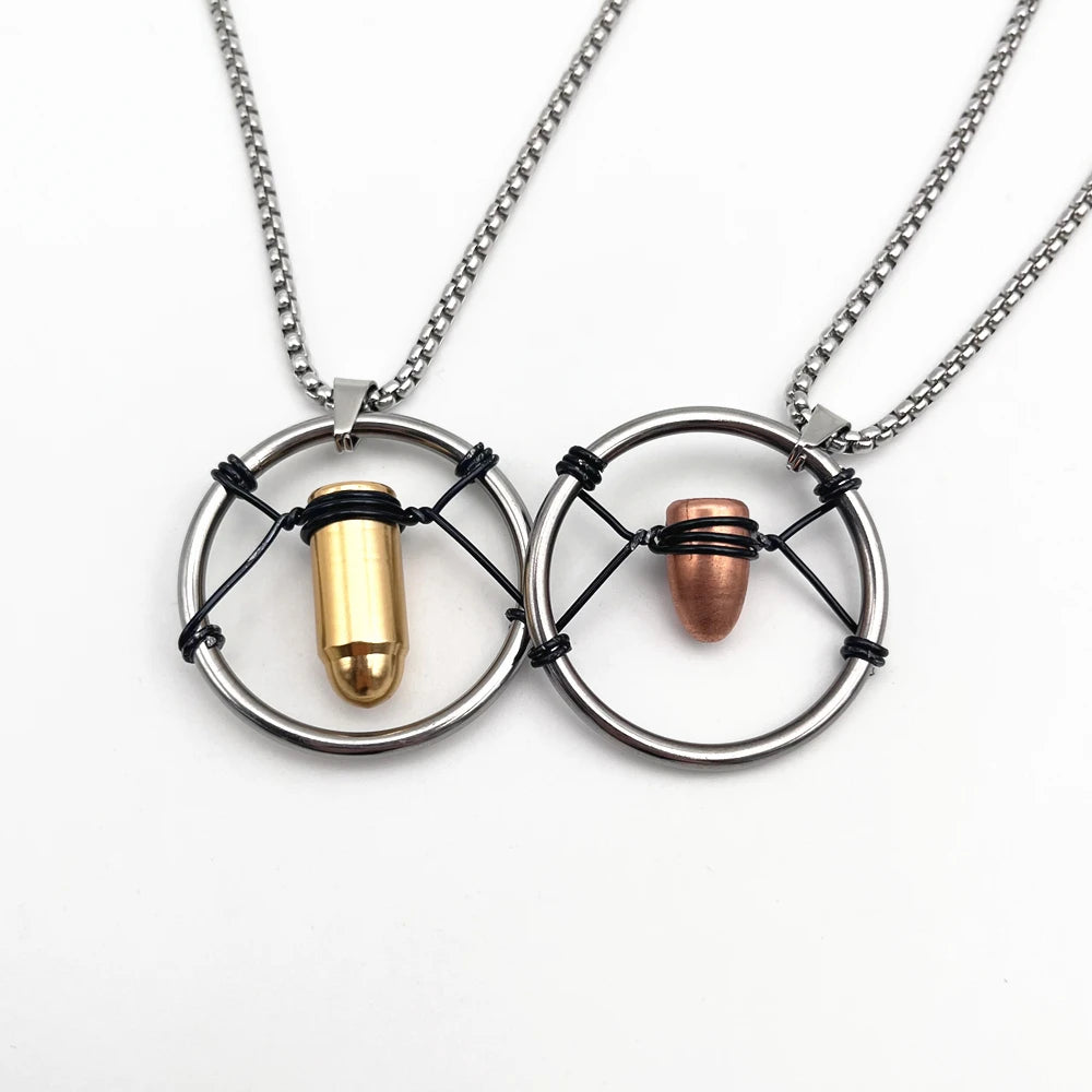 Cyberpunk Themed Metal Retro Bullet Pendant Necklace